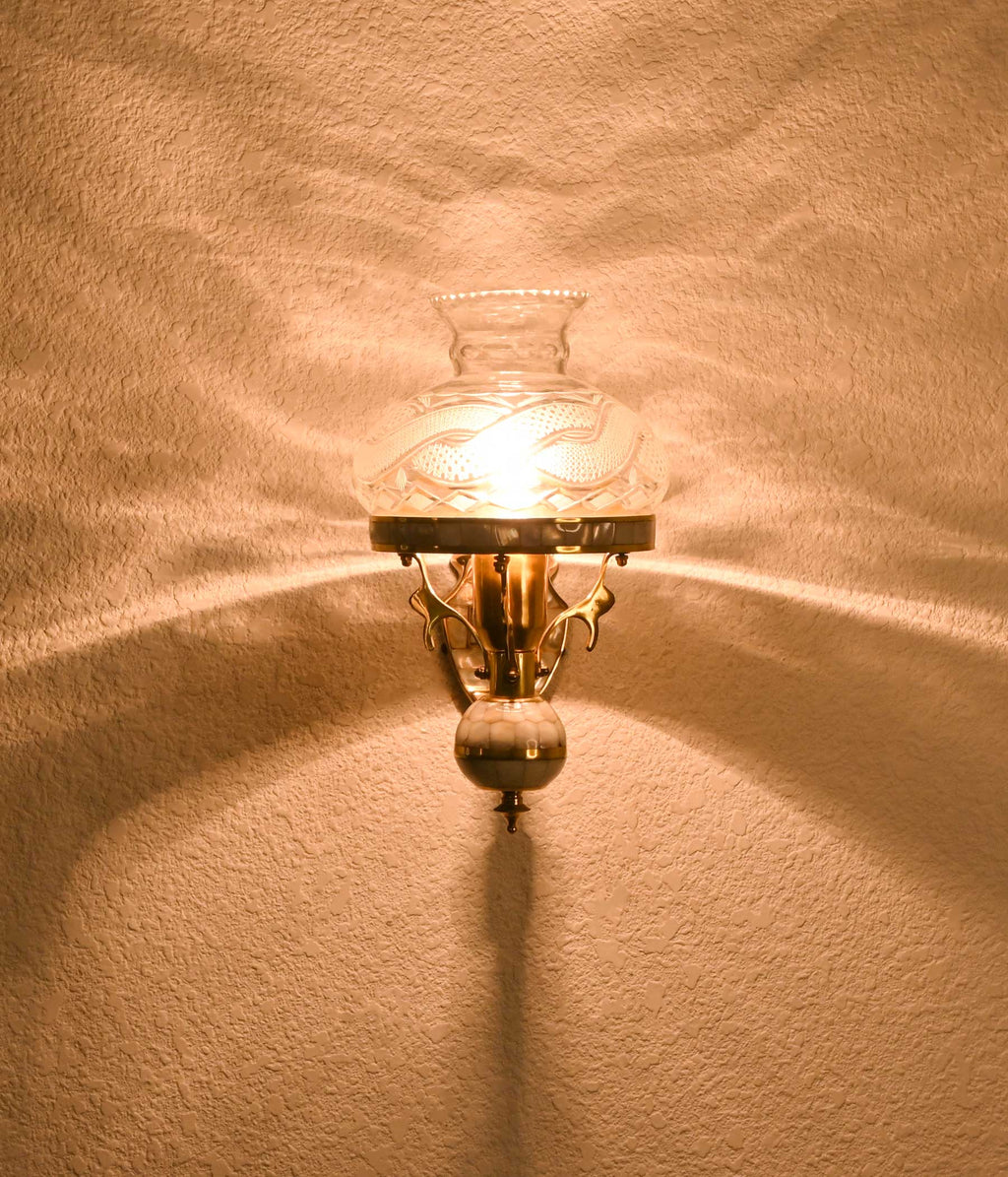 Gleaming Pearl Brass Sconce