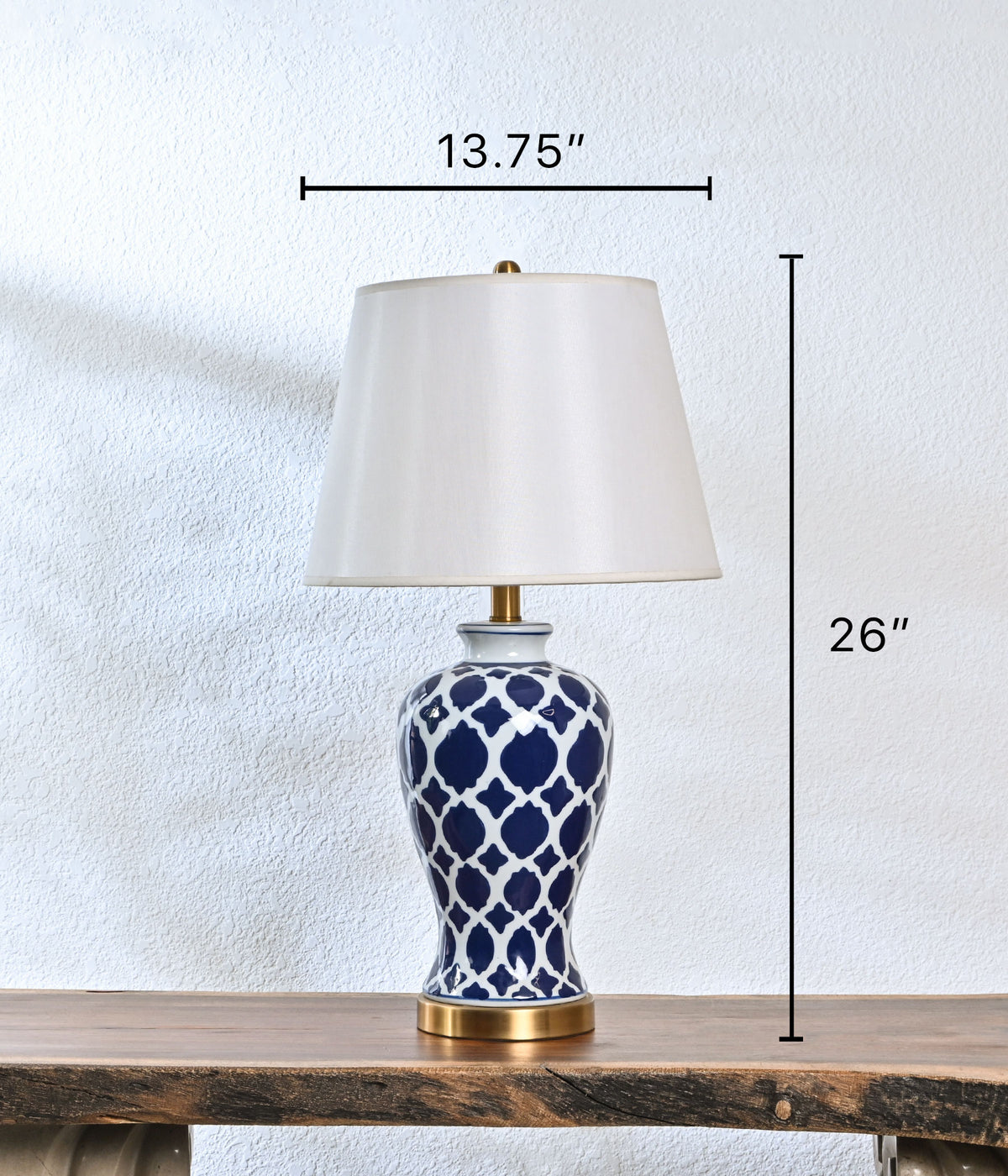 Enigma printed blue Ceramic lamp