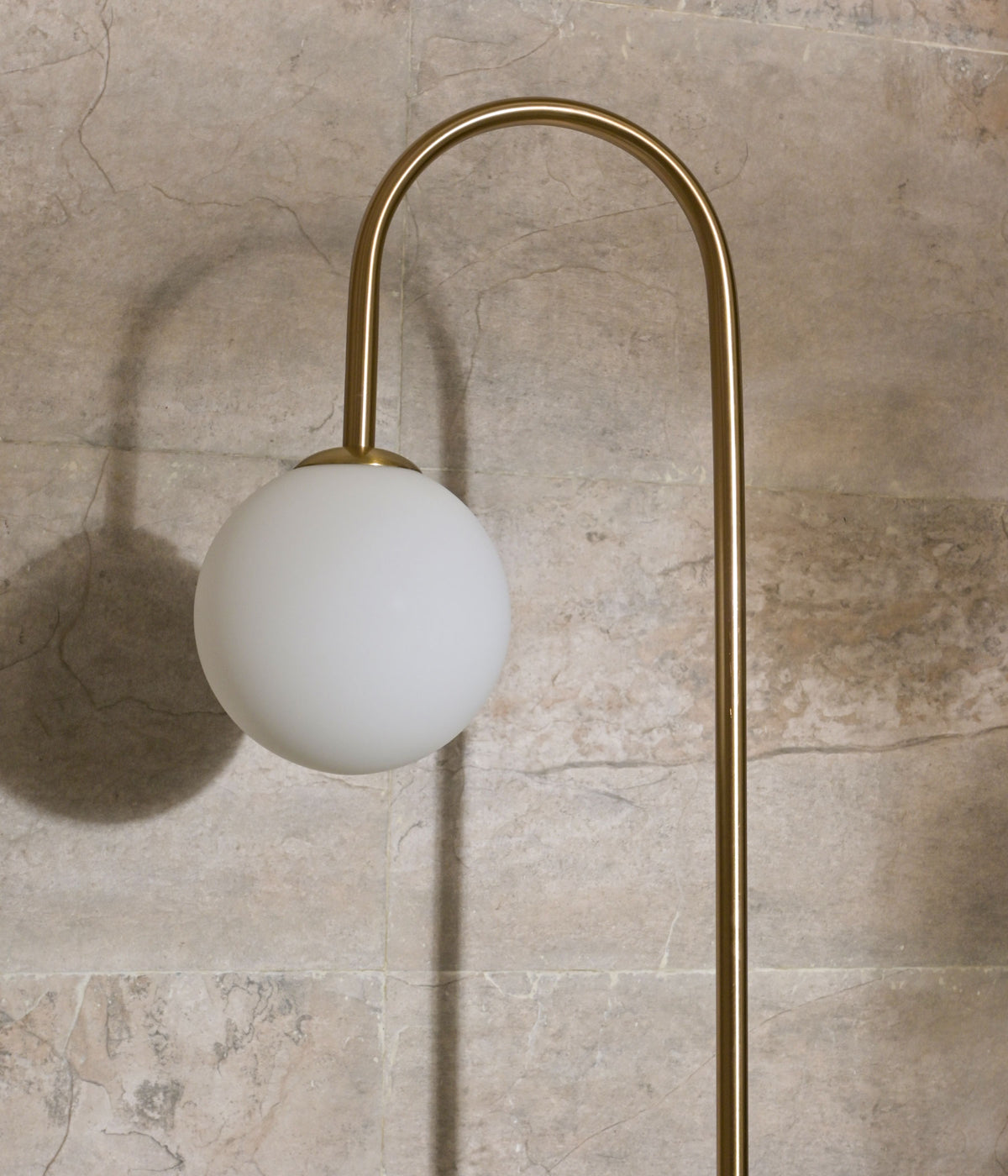 Matt Brass Marble Globe Floor Lamp