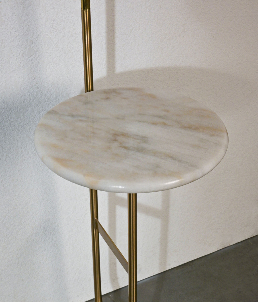 Matt Brass Marble Globe Floor Lamp