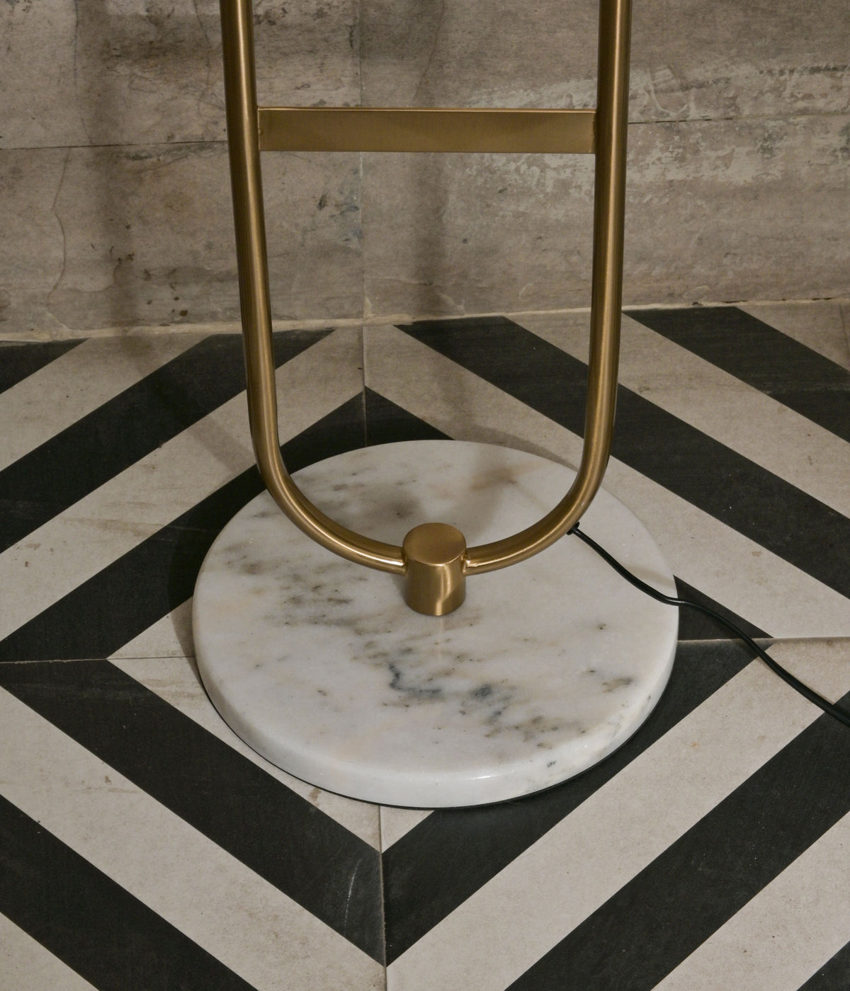 Matt Brass Marble Globe Floor Lamp