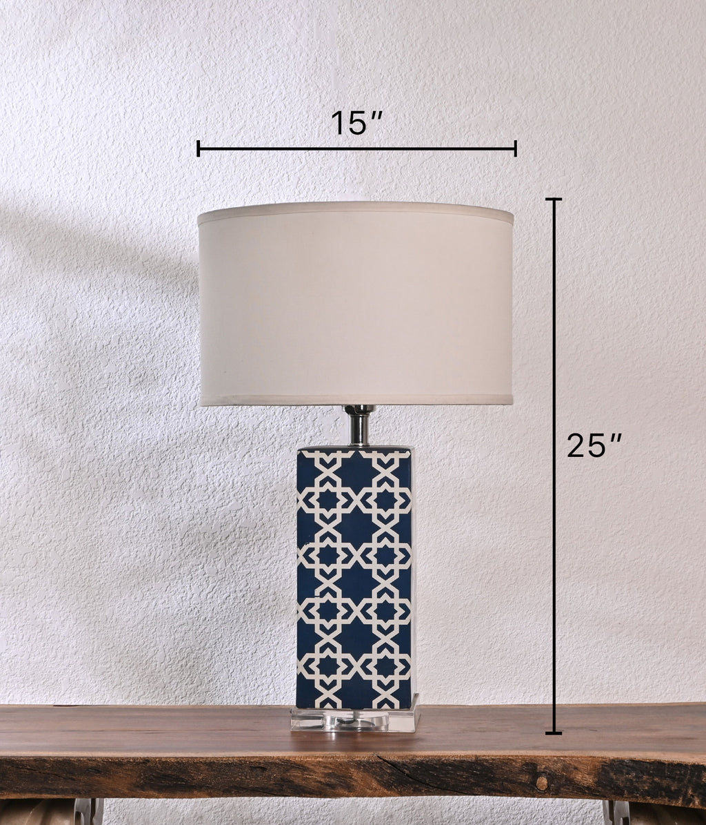 Indigo Essence blue printed lamp