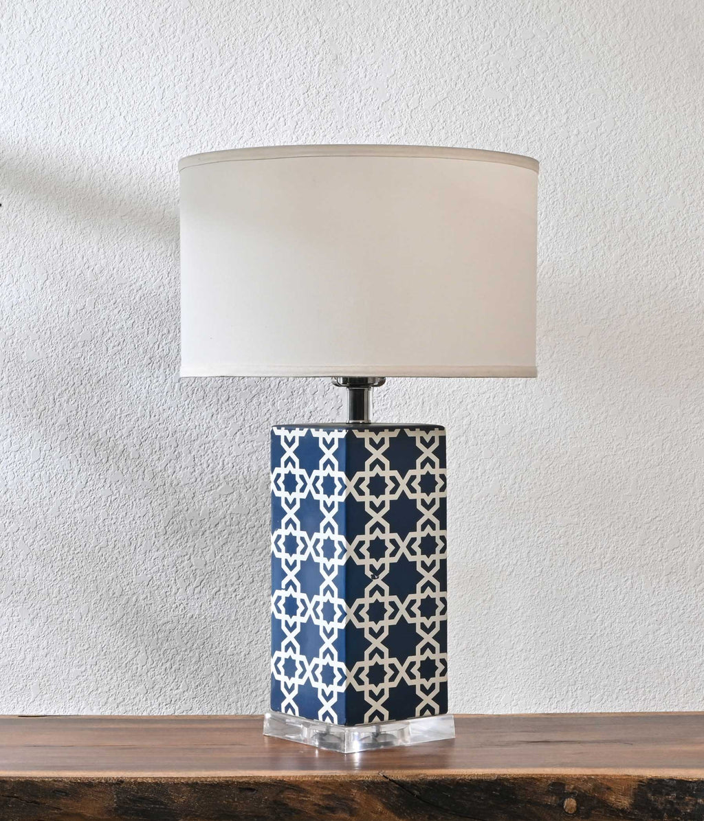 Indigo Essence blue printed lamp