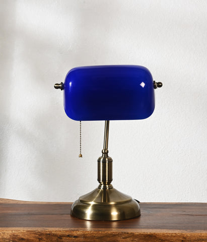 Cobalt Banker Lamp