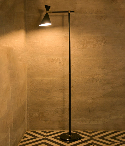 Adjustable Matt Black Brass Reading Lamp