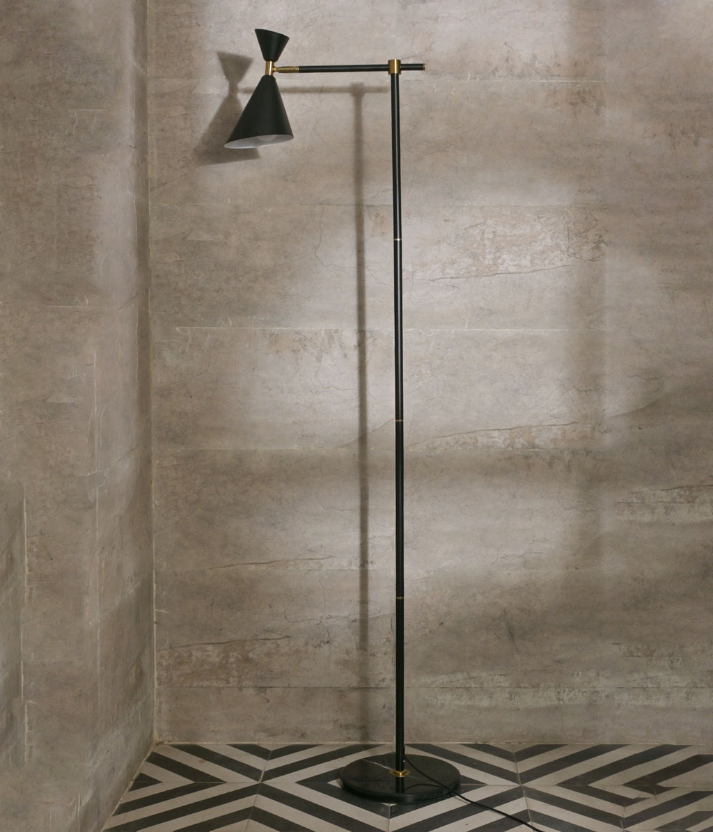 Adjustable Matt Black Brass Reading Lamp