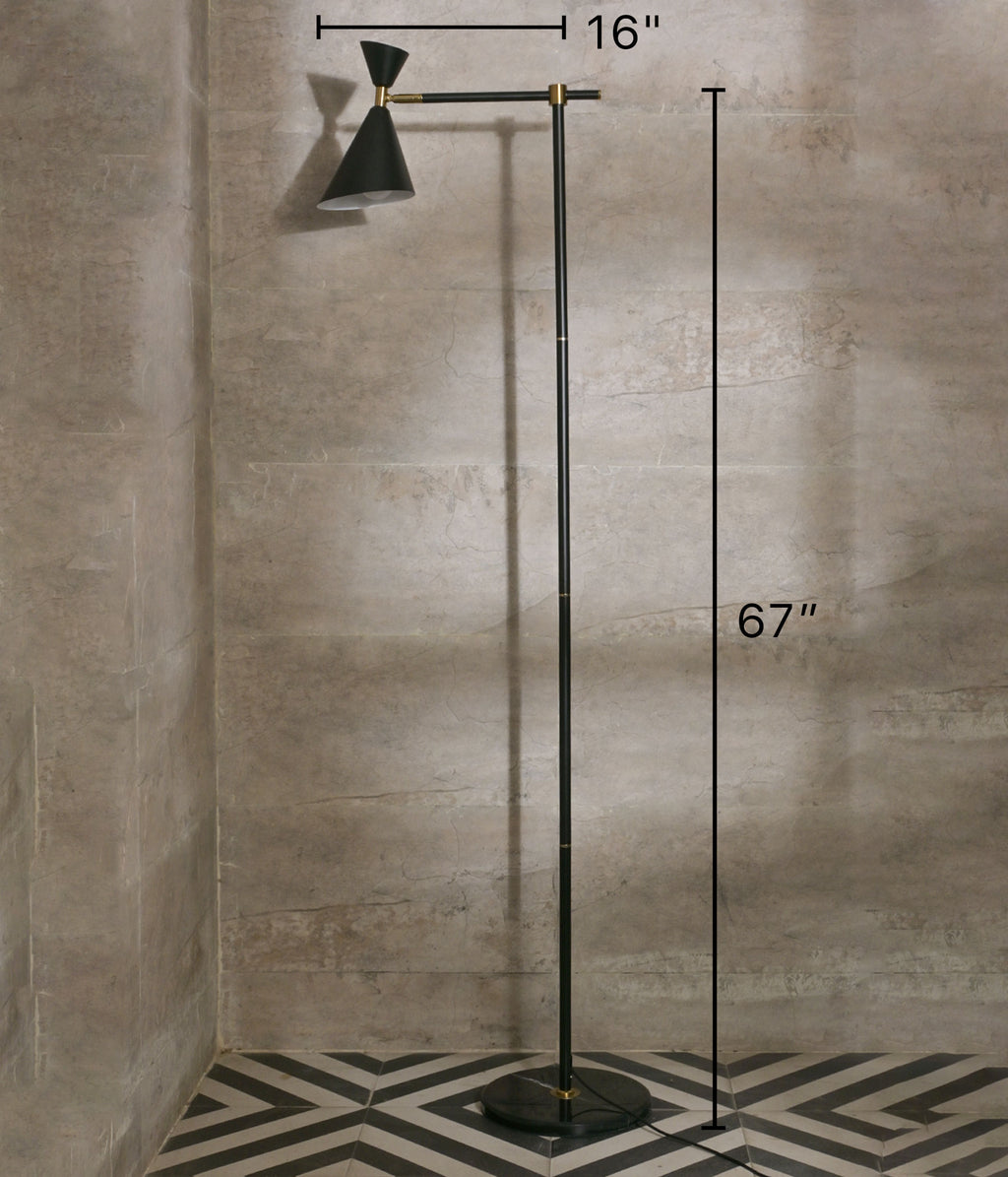 Adjustable Matt Black Brass Reading Lamp