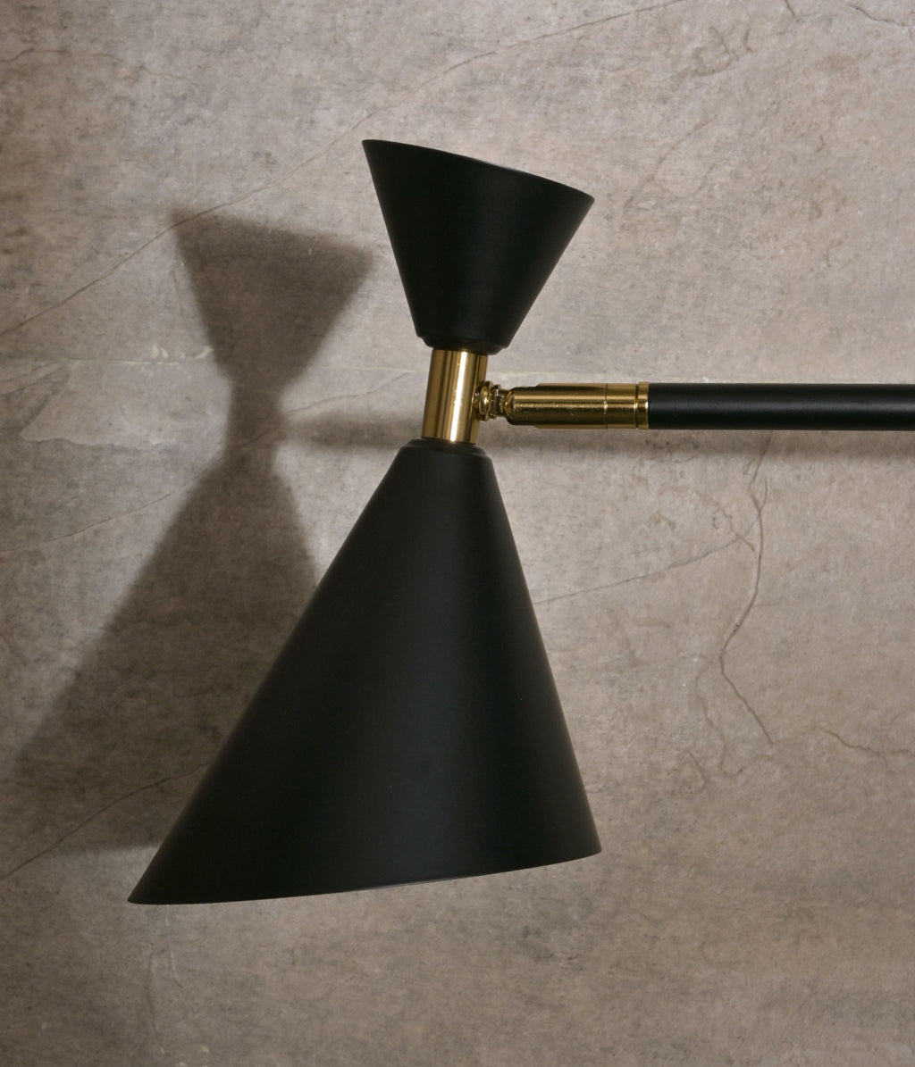 Adjustable Matt Black Brass Reading Lamp