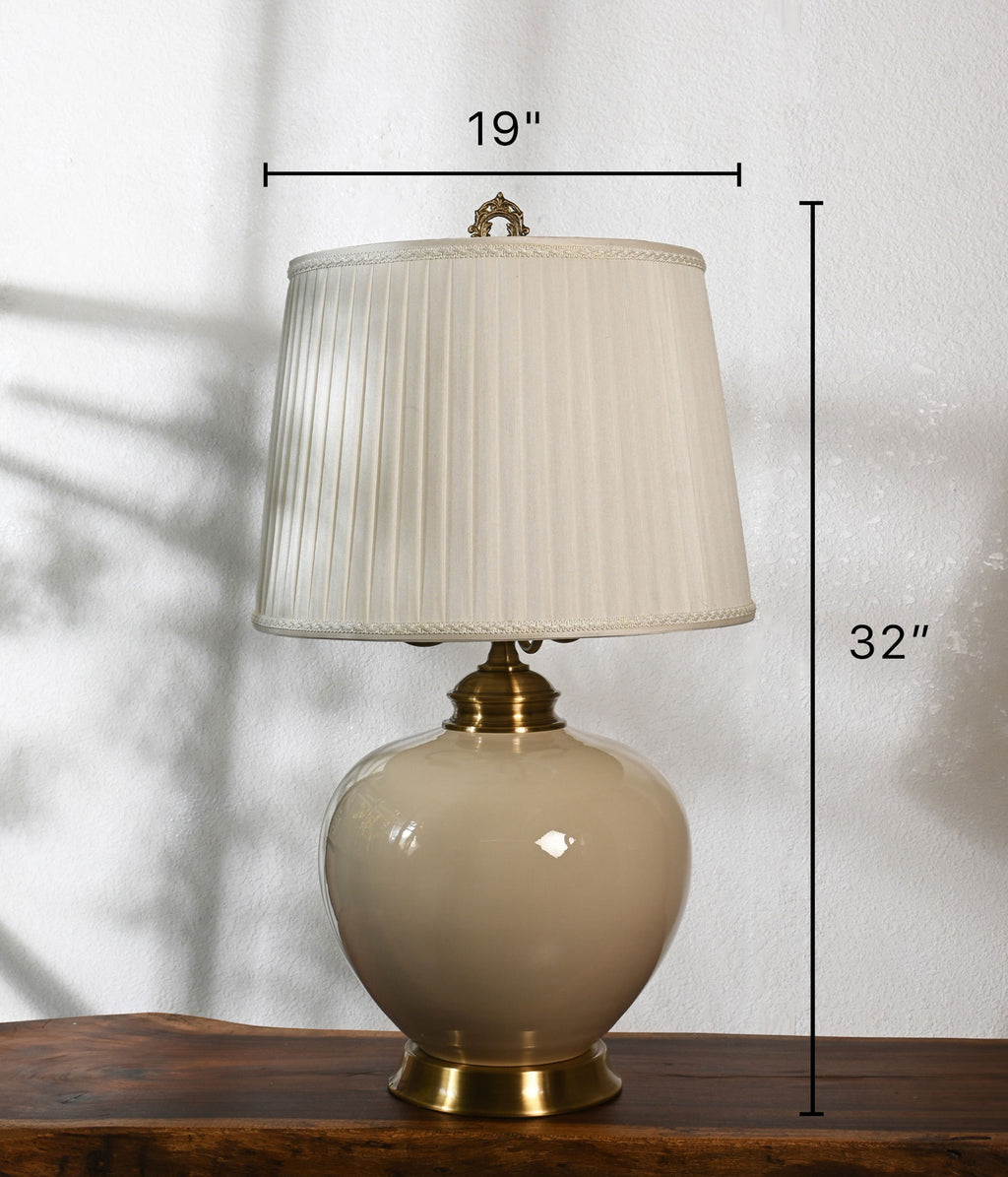 Pleated Cream Lamp