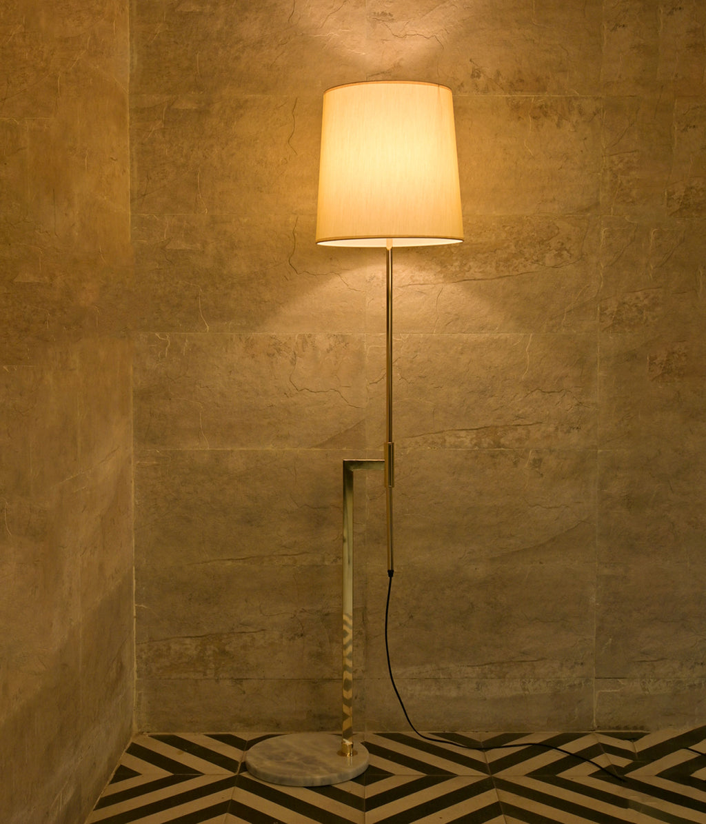 French Gold Marble Floor Lamp