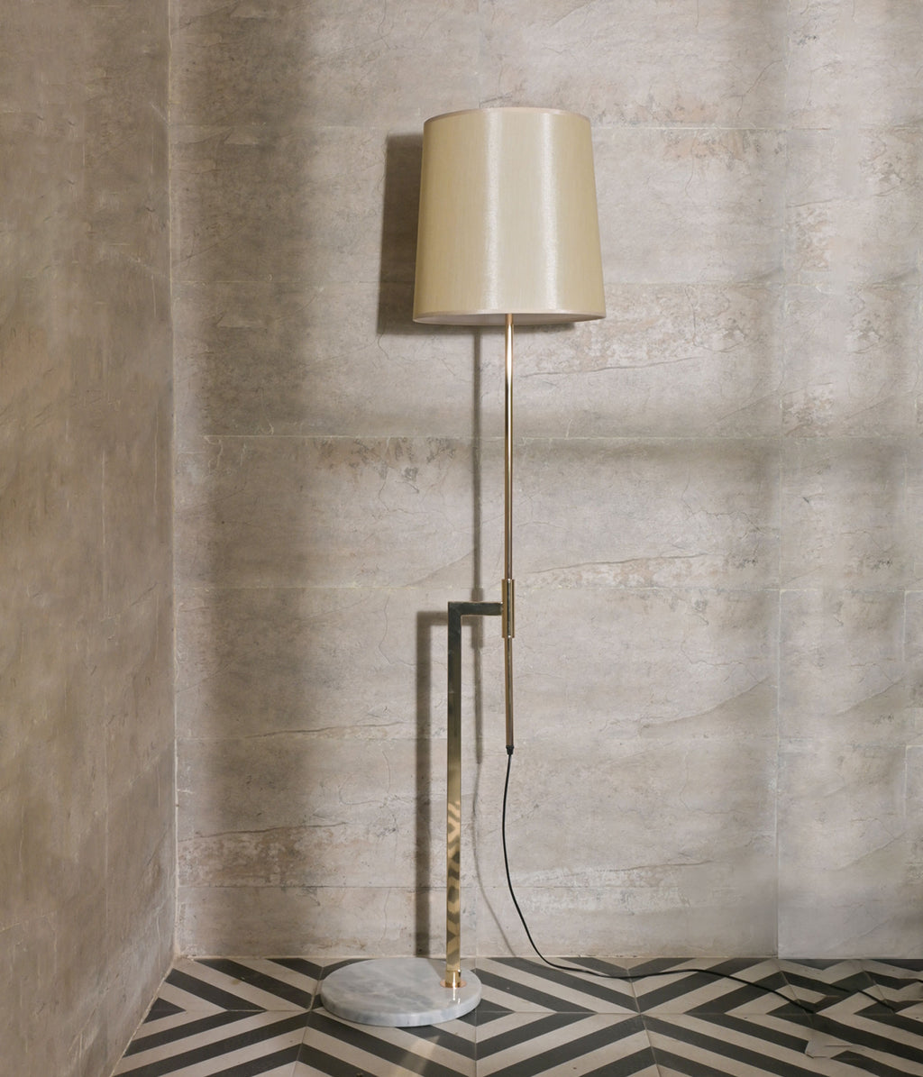 French Gold Marble Floor Lamp