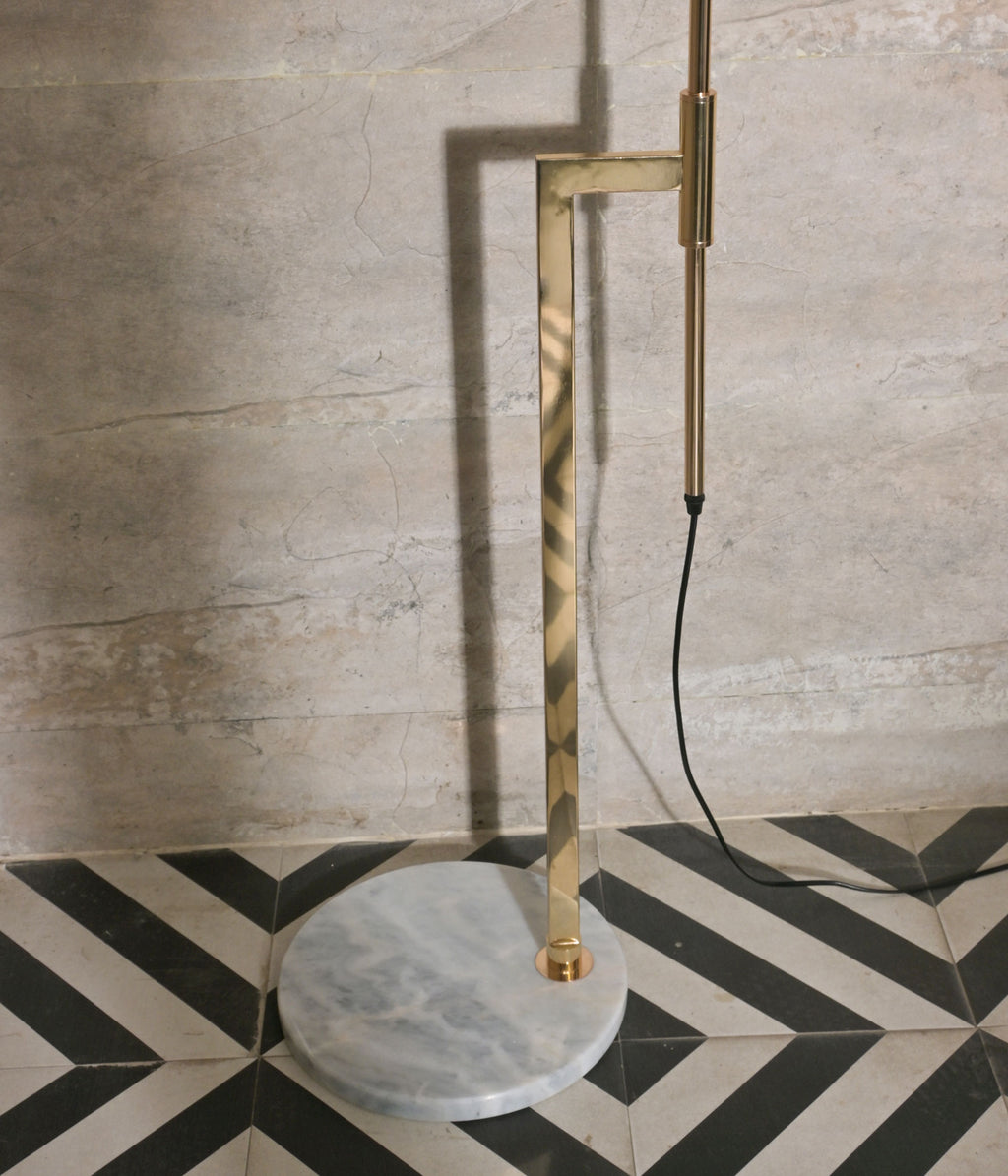 French Gold Marble Floor Lamp