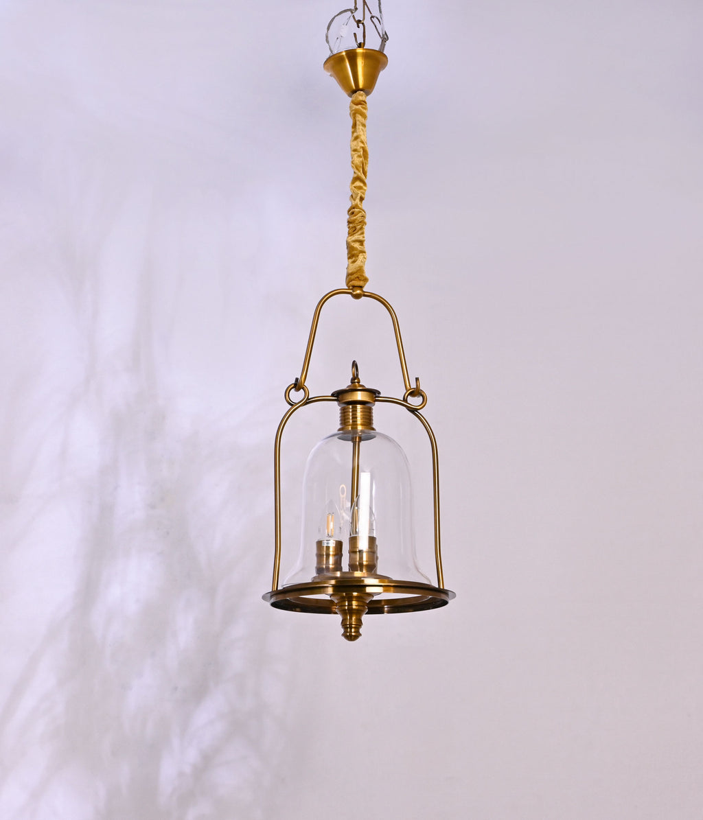 Clear Glass Antique Brass Pendant