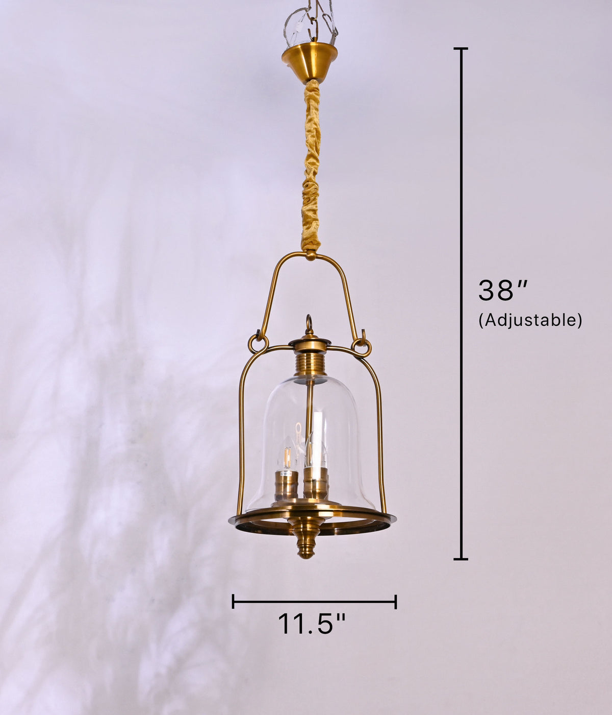 Clear Glass Antique Brass Pendant