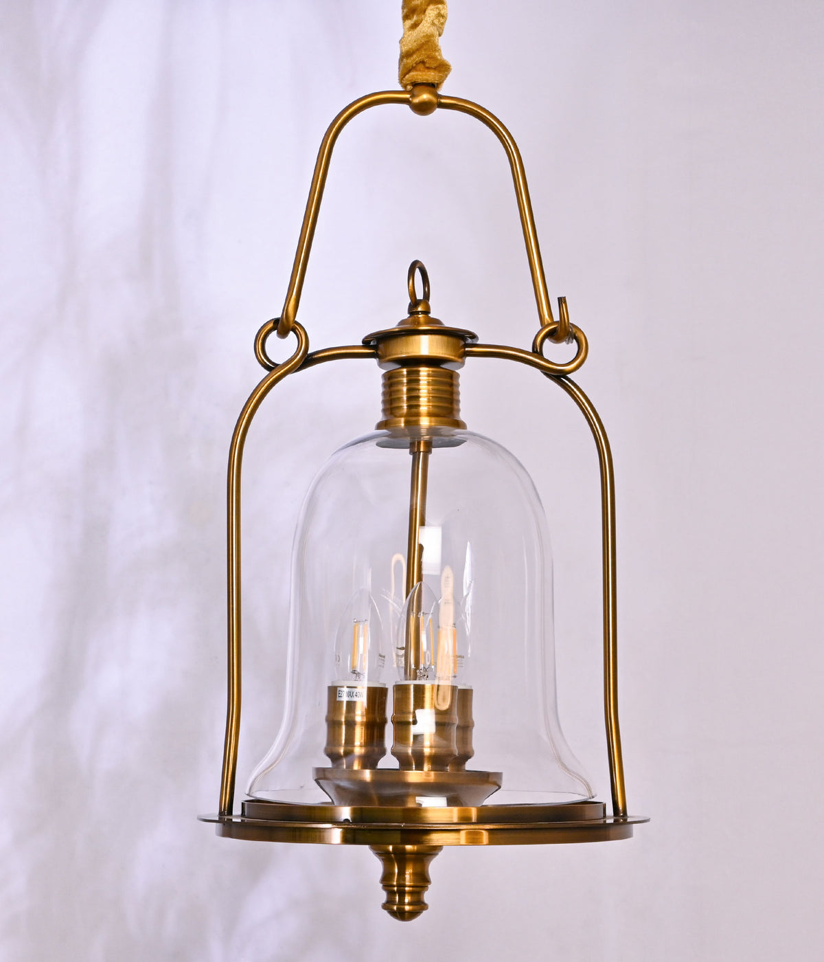 Clear Glass Antique Brass Pendant