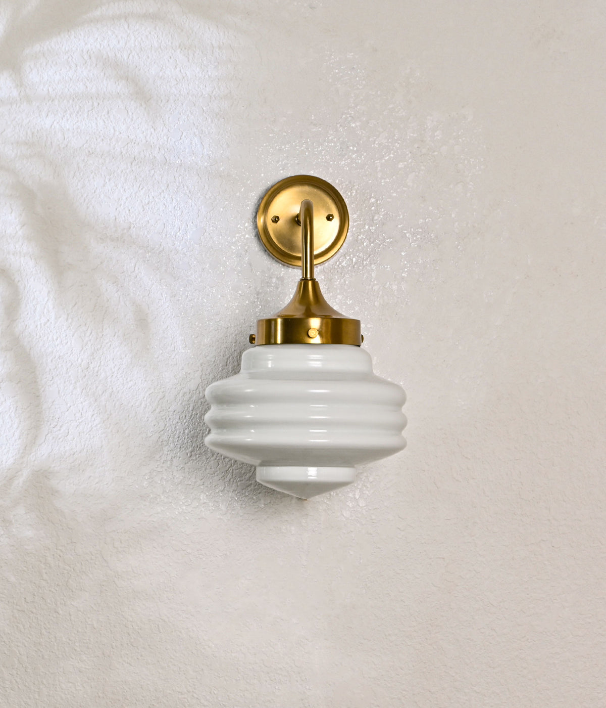 "Opal Radiance Matte Brass Wall Light"