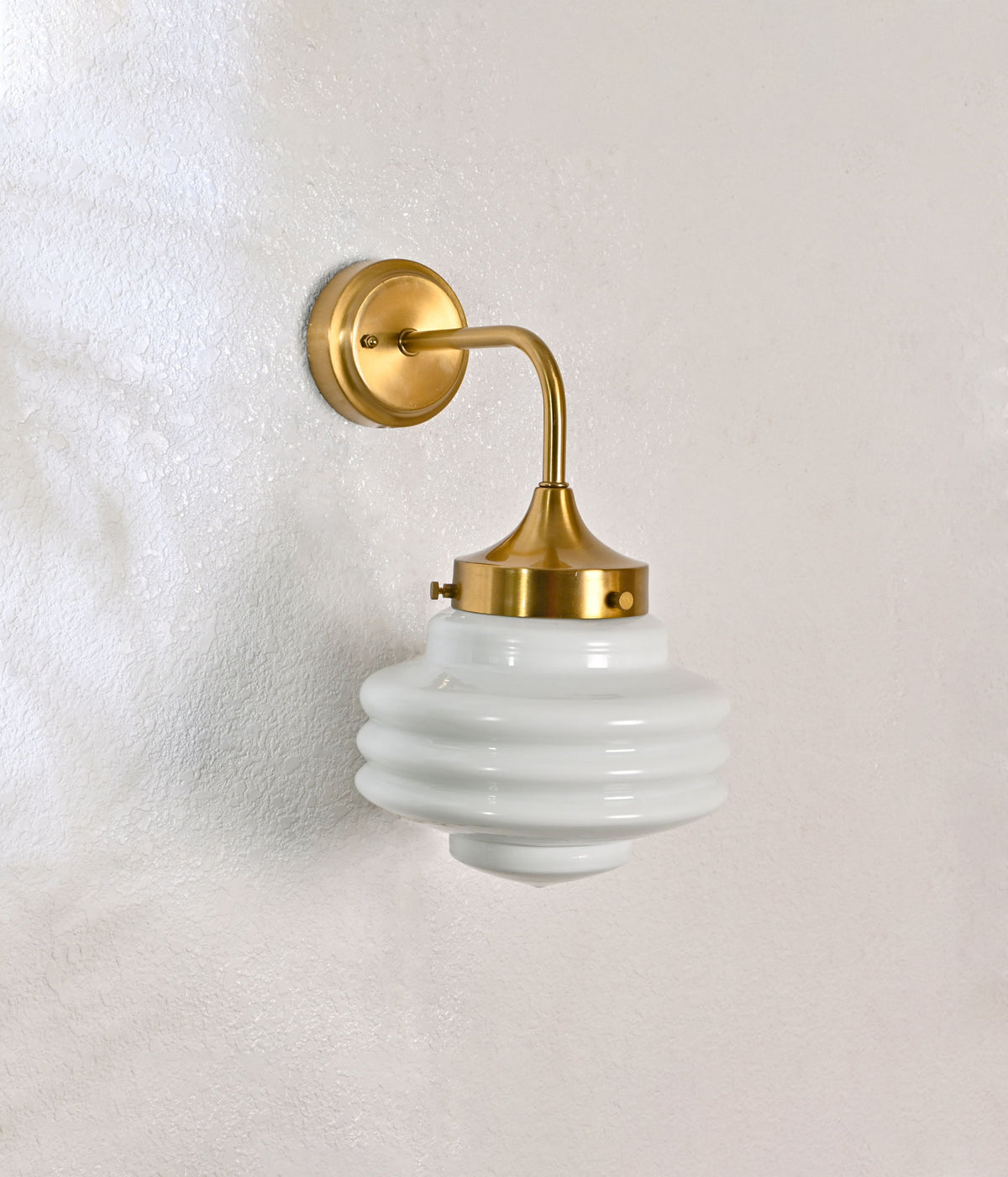 "Opal Radiance Matte Brass Wall Light"