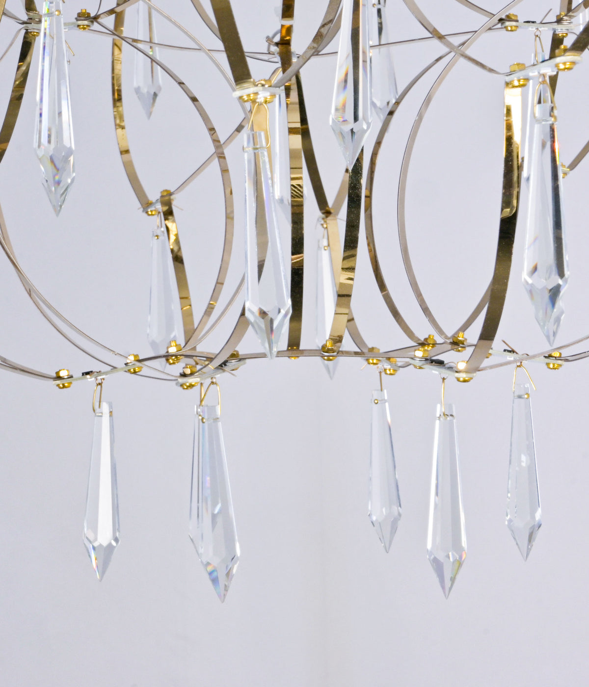 LED Crystal Droplet Gold Chandelier