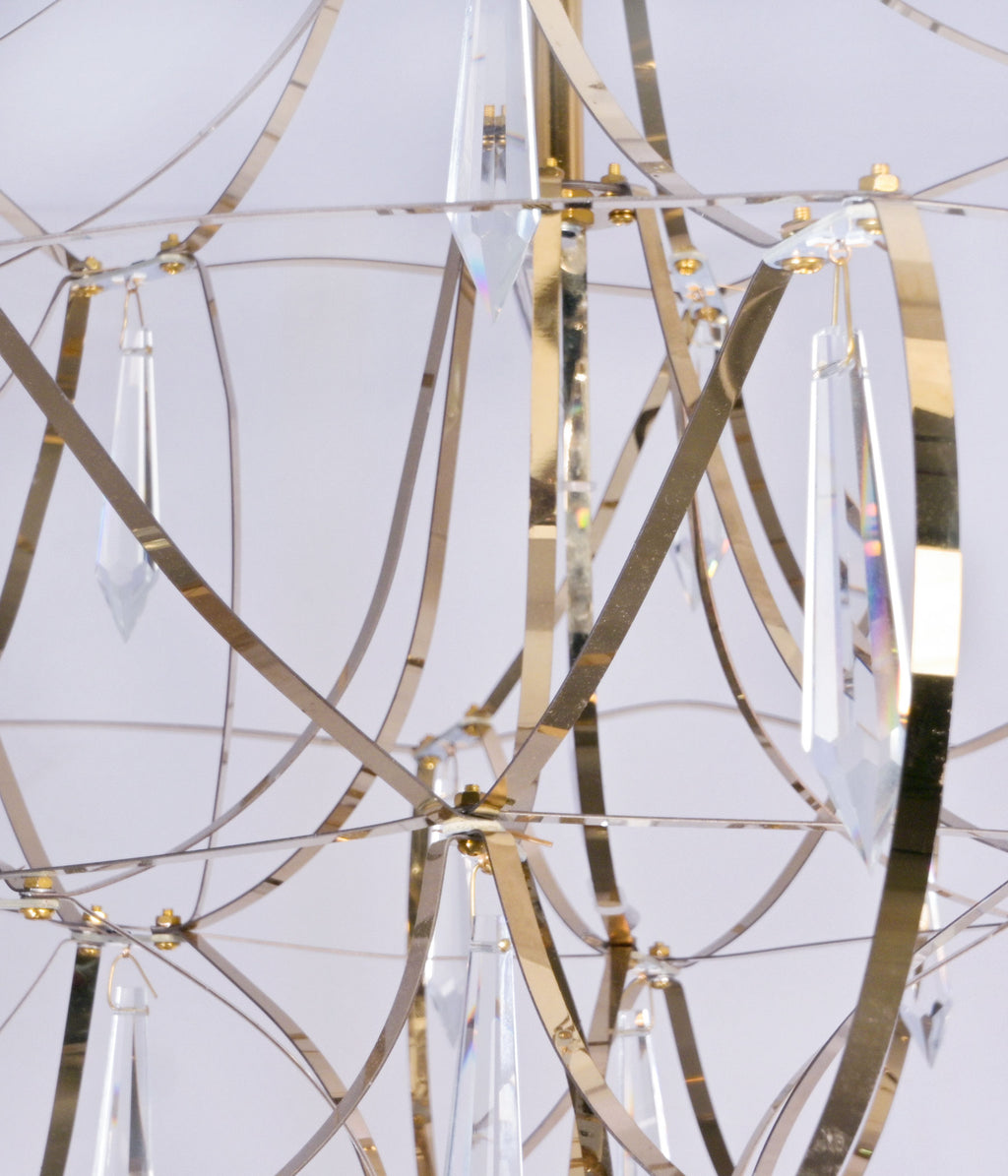 LED Crystal Droplet Gold Chandelier