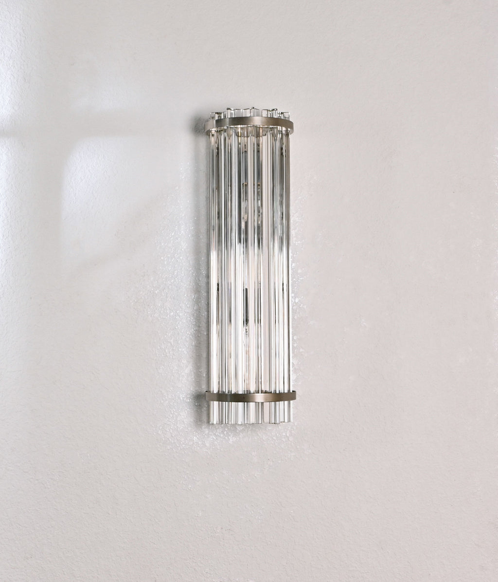 Radiant Steel Crystal Wall Sconce