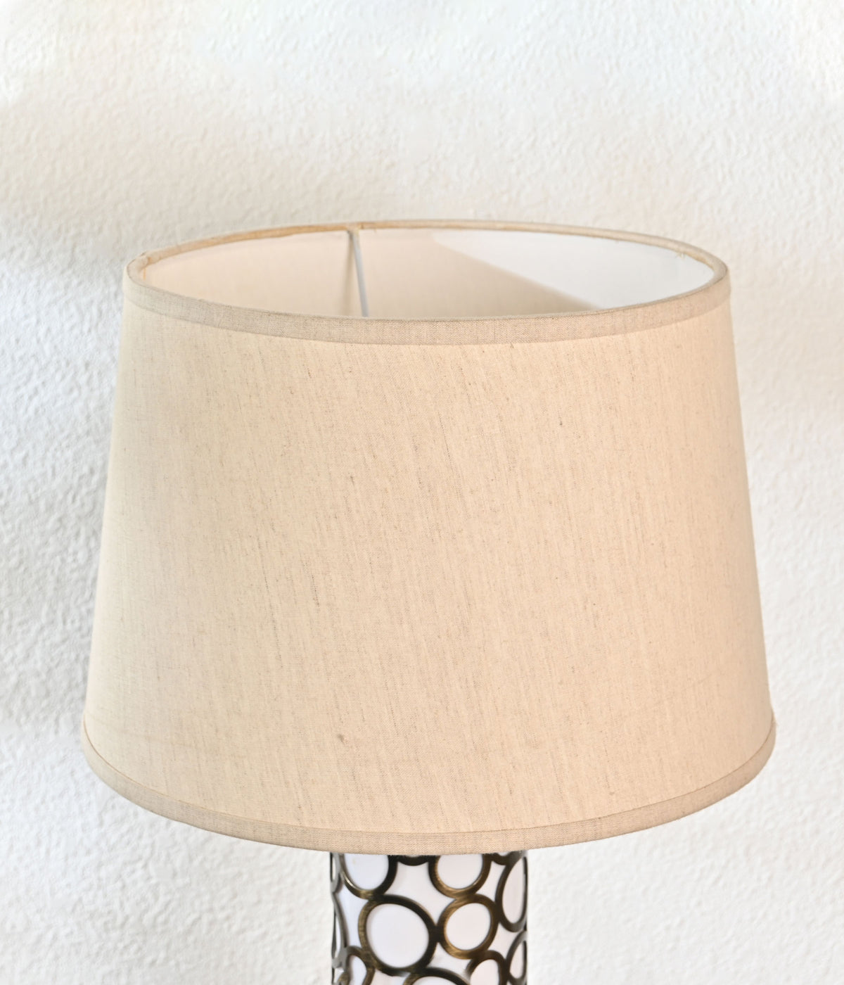 GleamCraft Brass Circlet Lamp White Shade