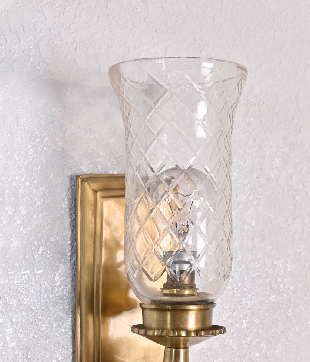 Antique Brass Luminary Entryway Wall Light