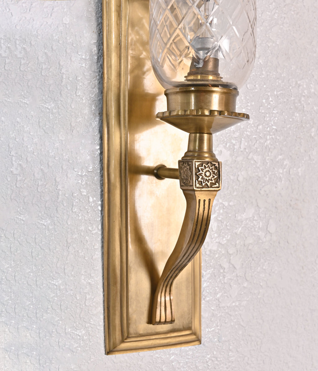 Antique Brass Luminary Entryway Wall Light