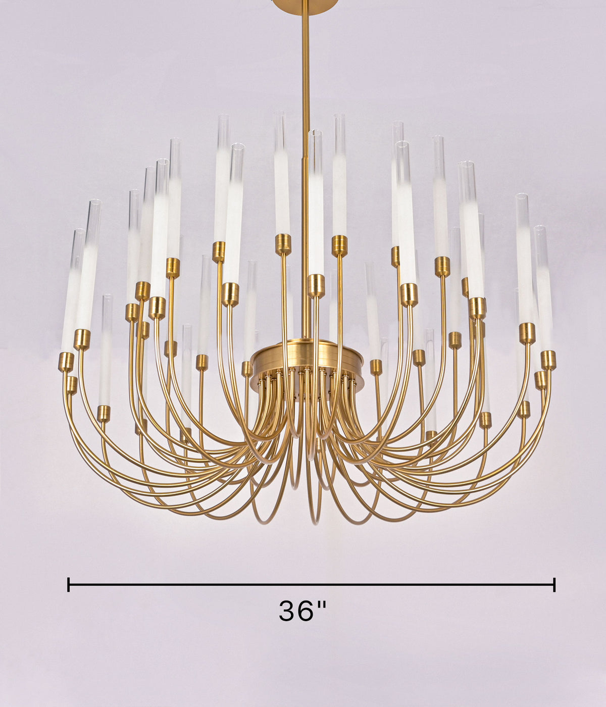 Frosted Clear Glass Tube Chandelier