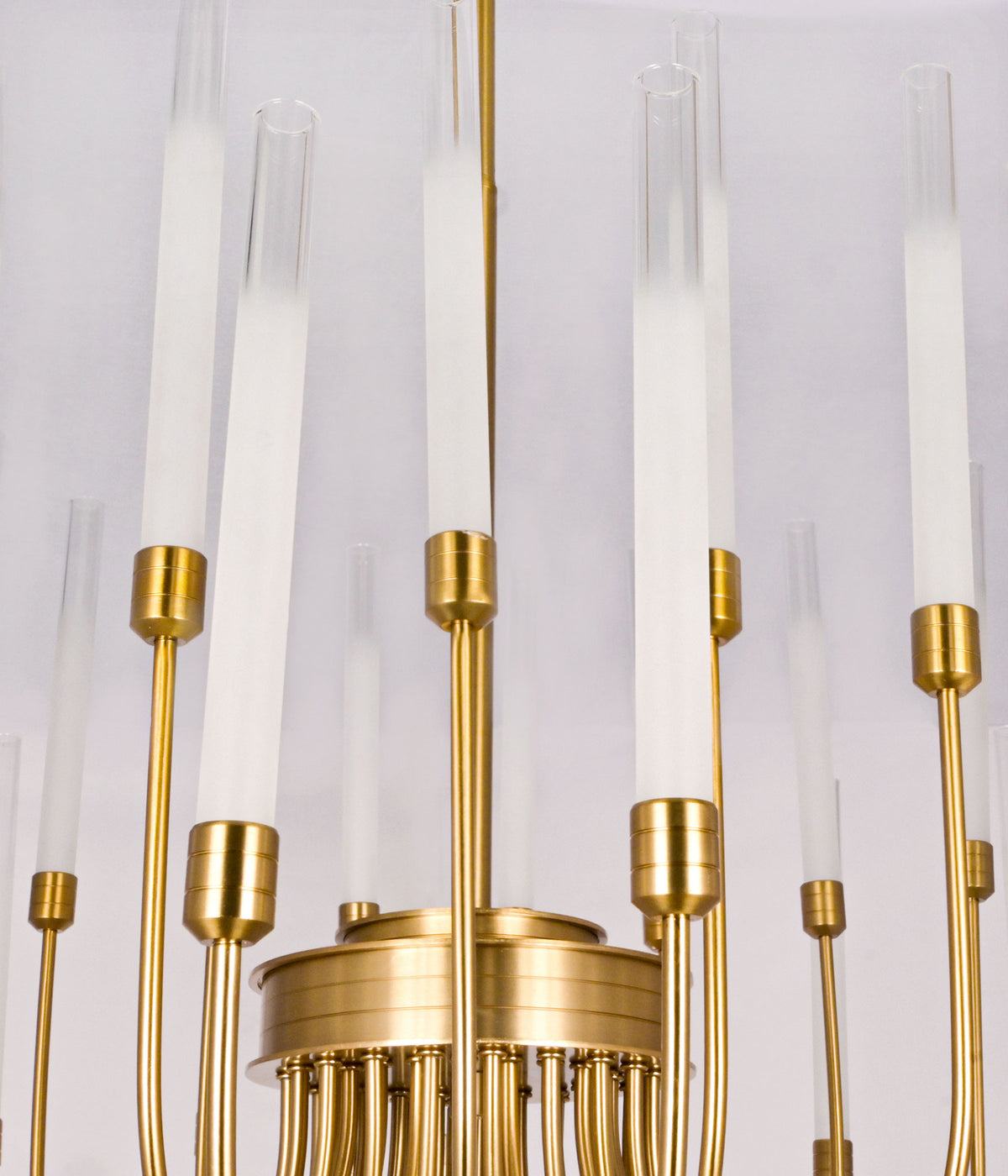 Frosted Clear Glass Tube Chandelier