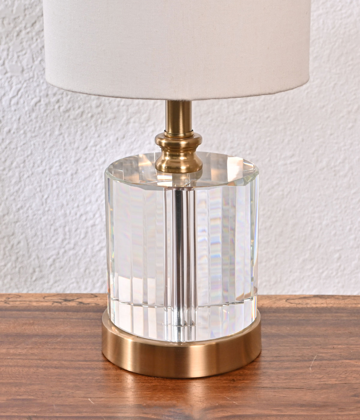 Brass Faceted Cylinder Crystal Illumina