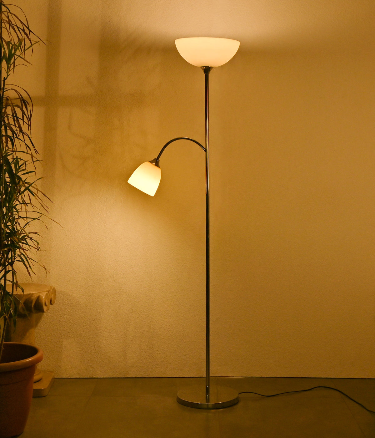 Dual Function Steel Floor Lamp