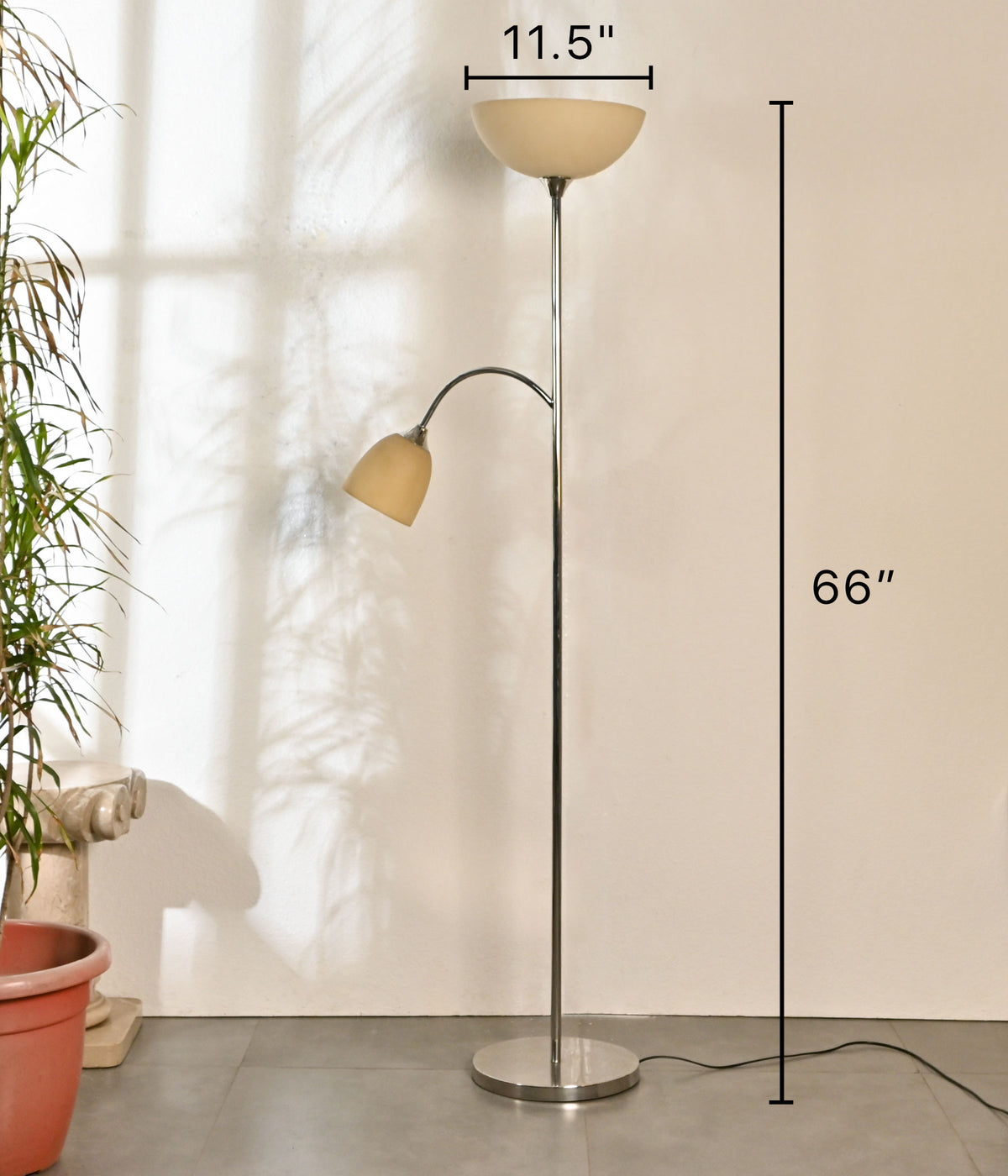 Dual Function Steel Floor Lamp