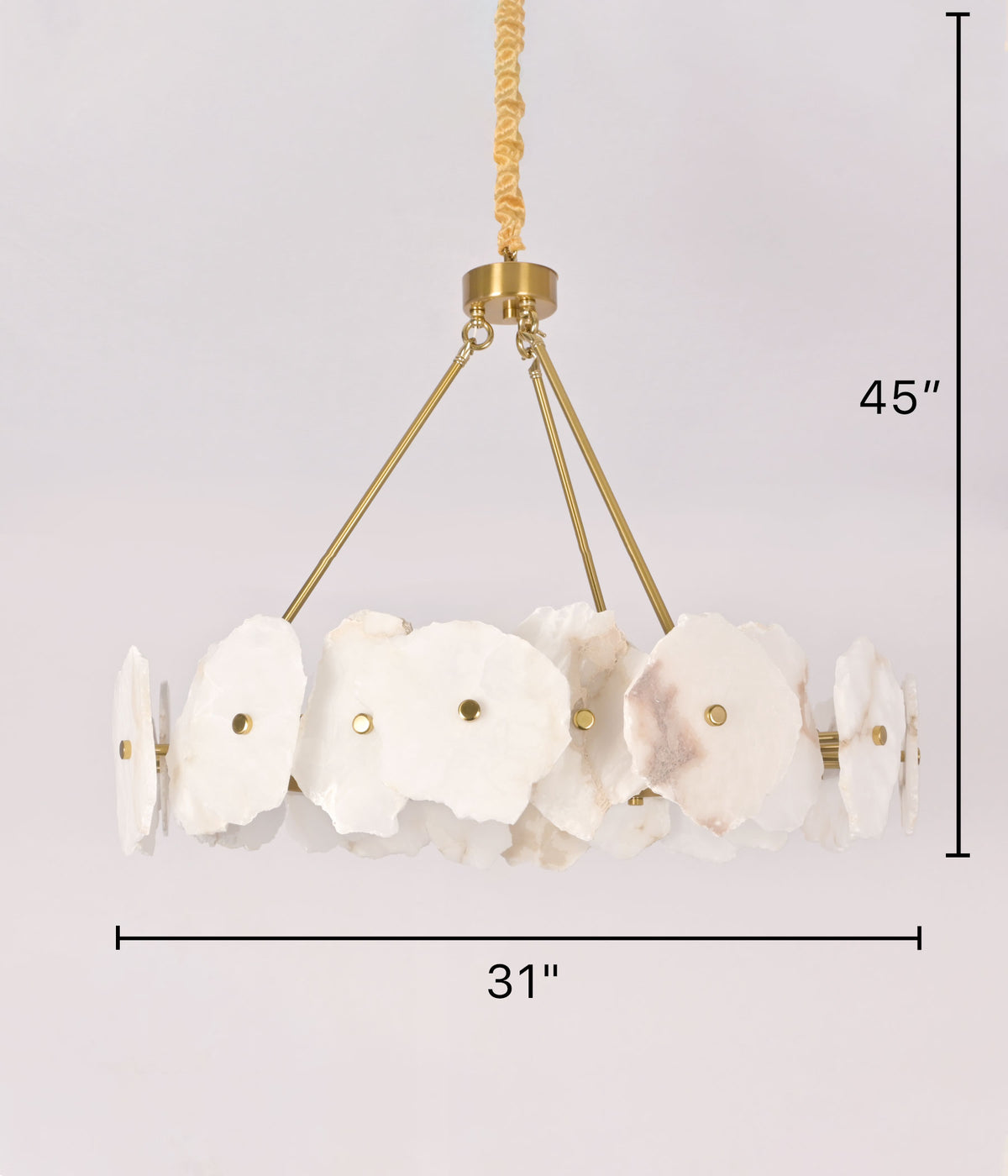 Alabaster Stone Brass Pendant Light