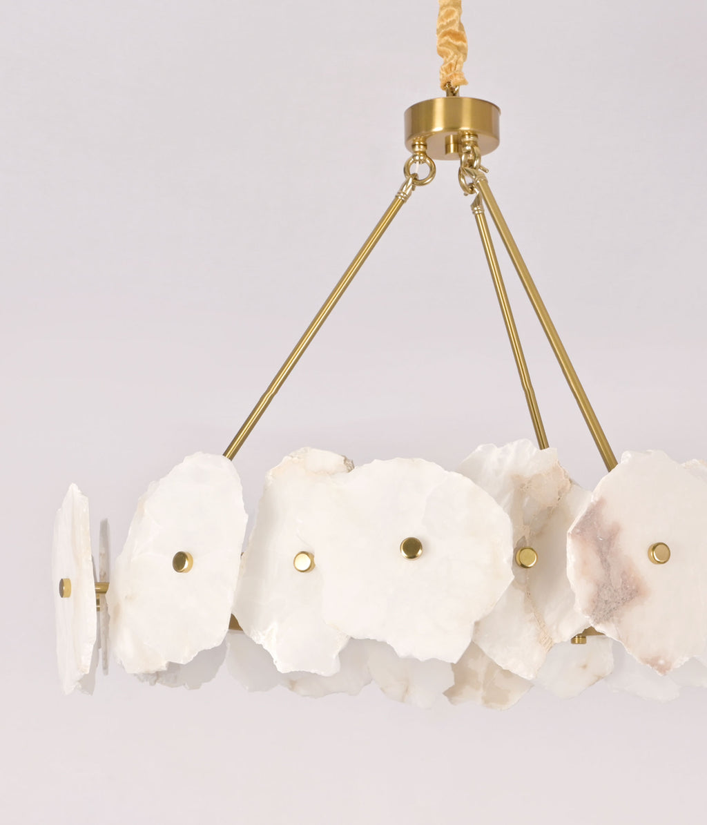 Alabaster Stone Brass Pendant Light