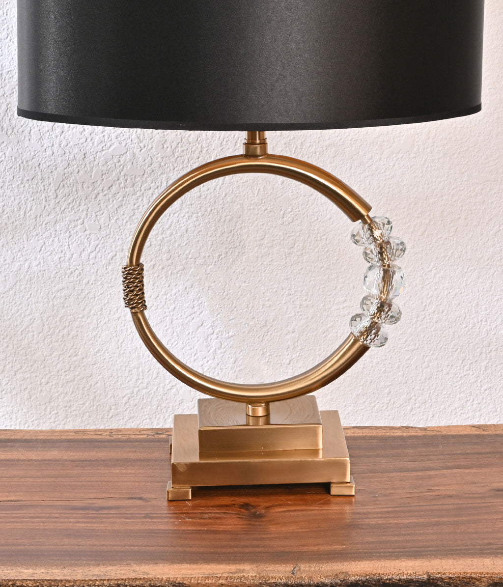 Regal Brass Majesty Lamp with Crystal Accents