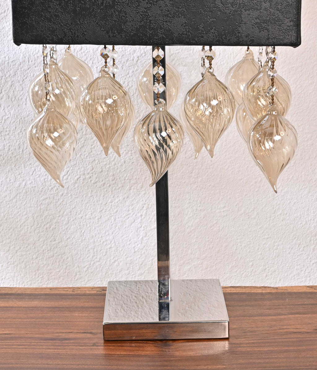 Leatherite Luxe Blown Glass Lamp