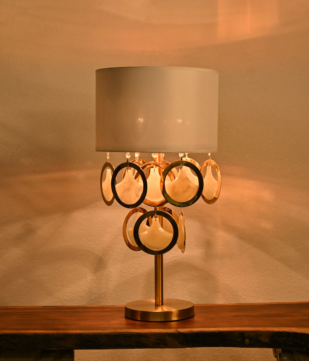 Onyx Marble Gold Glow Rings Lamp