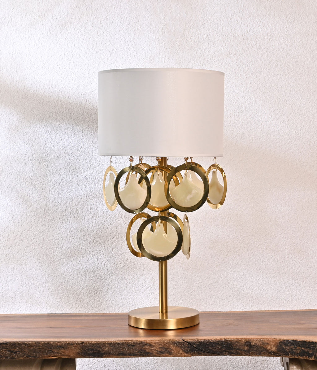 Onyx Marble Gold Glow Rings Lamp