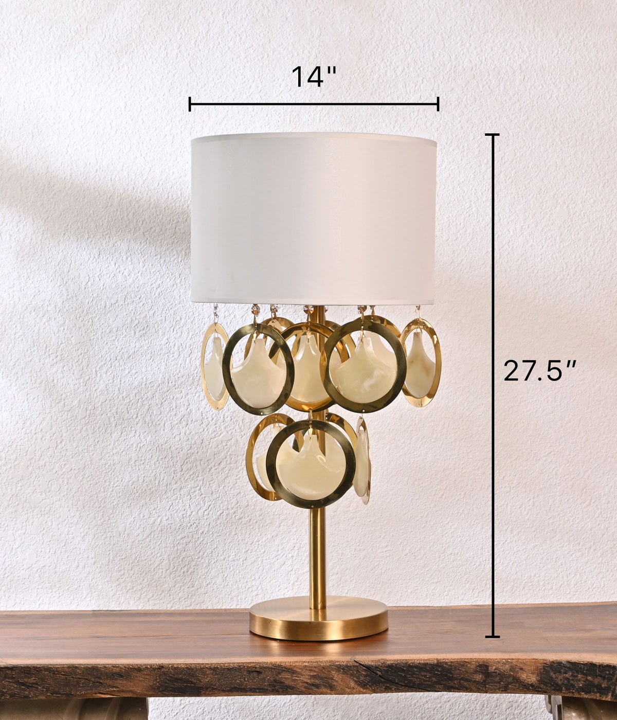 Onyx Marble Gold Glow Rings Lamp