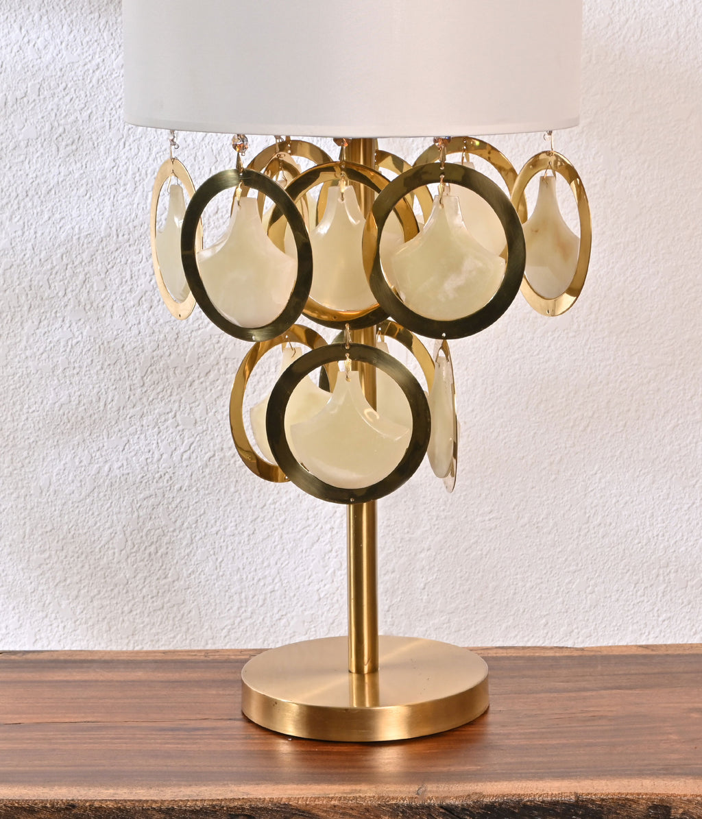 Onyx Marble Gold Glow Rings Lamp