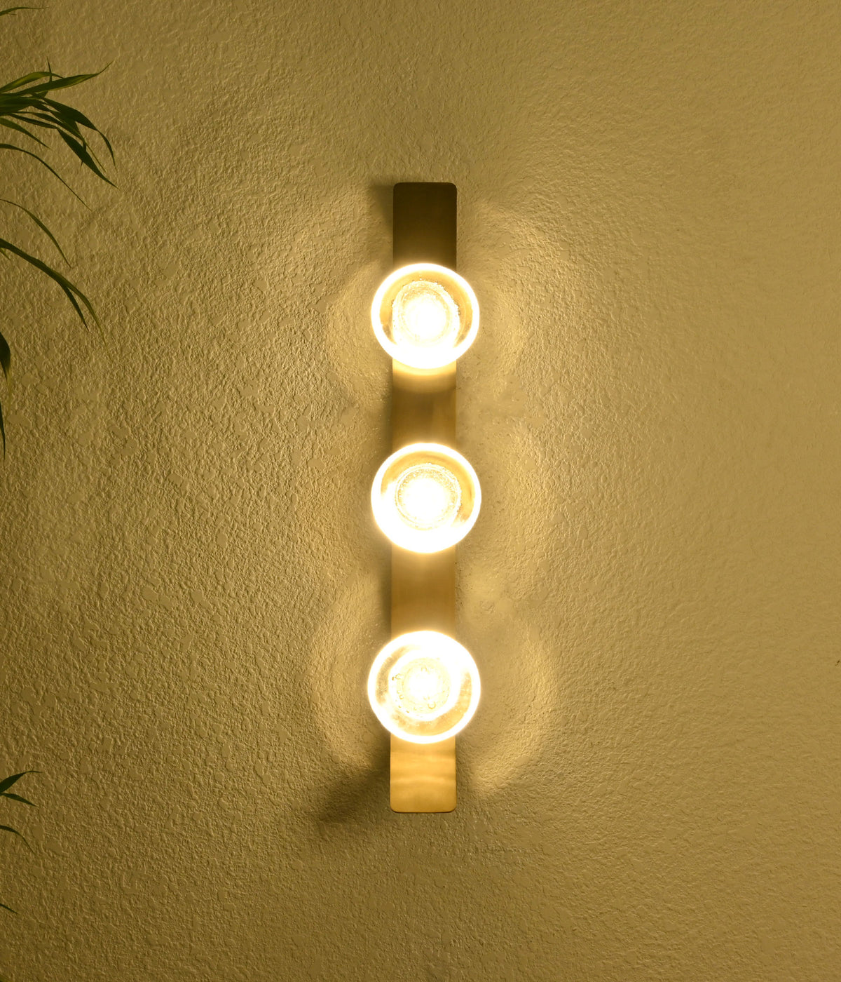 Trio Brass Glass Sconces