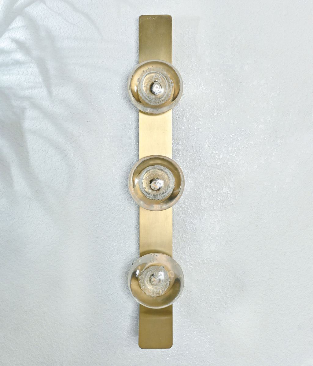 Trio Brass Glass Sconces