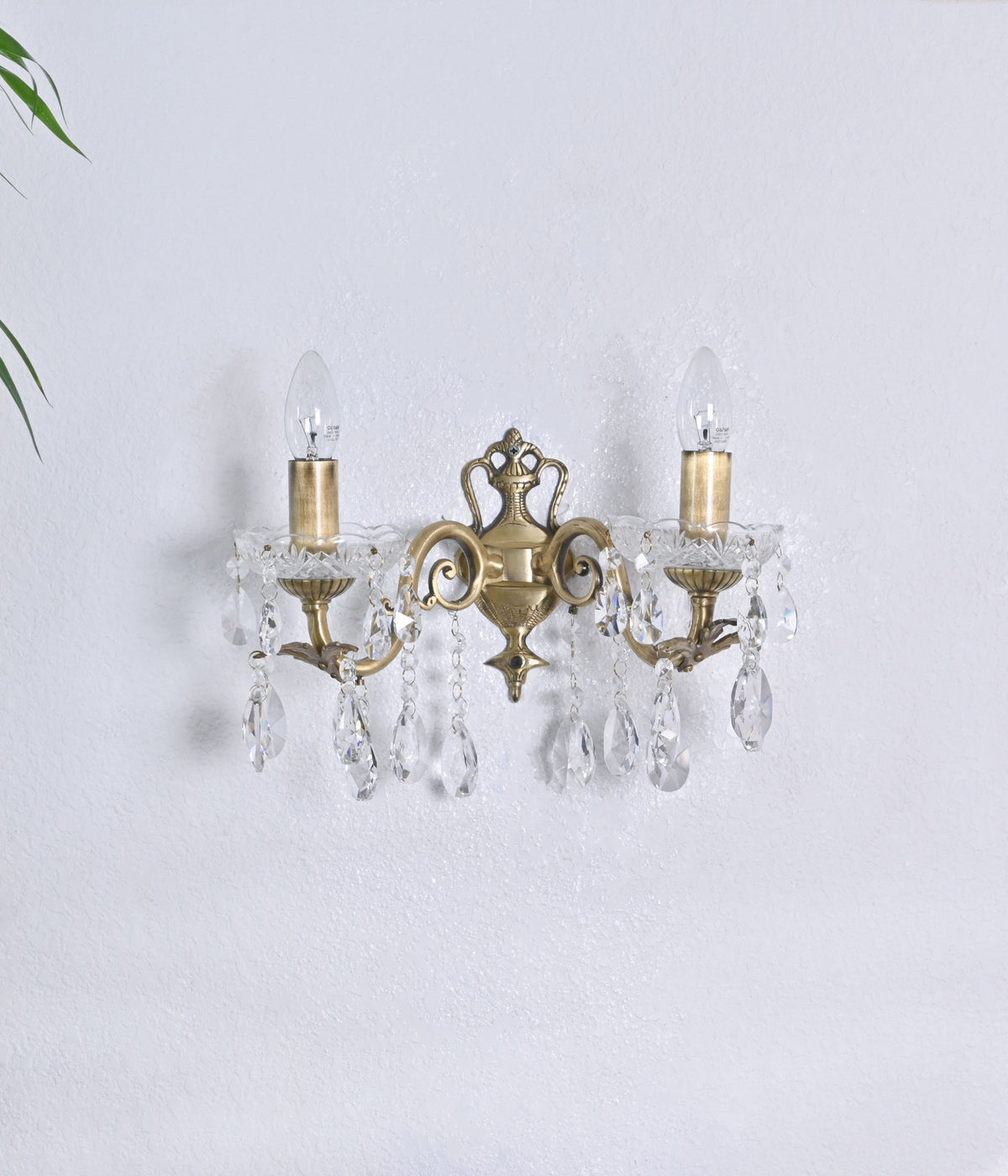 Radiant Crystal Brass Sconce