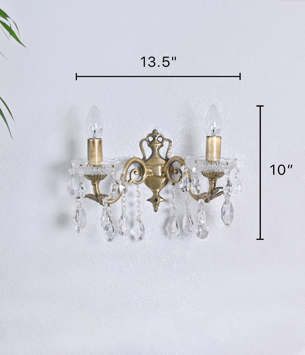 Radiant Crystal Brass Sconce