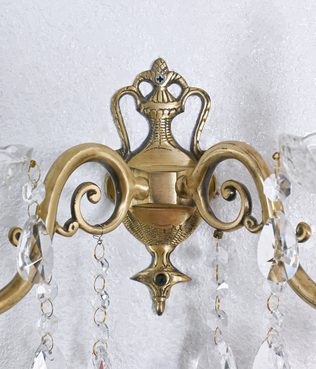 Radiant Crystal Brass Sconce