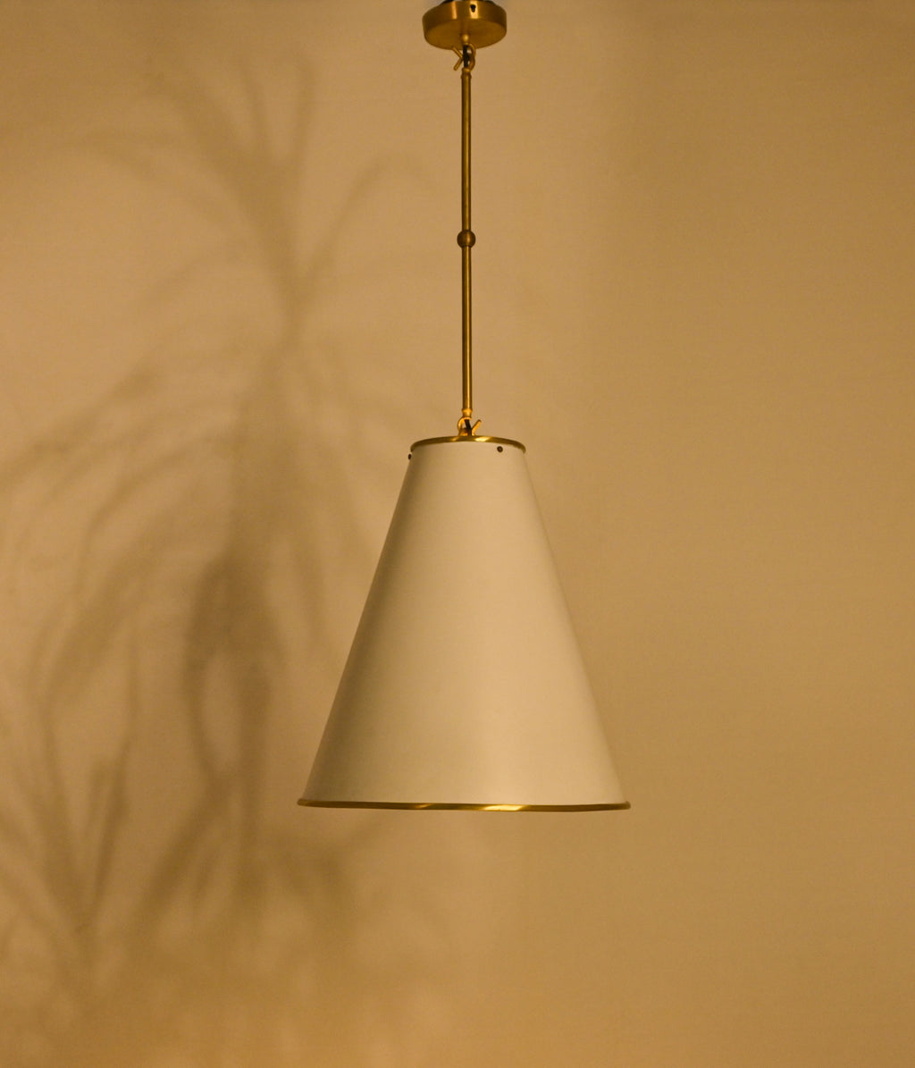 Matt White and Brass Interior Pendant