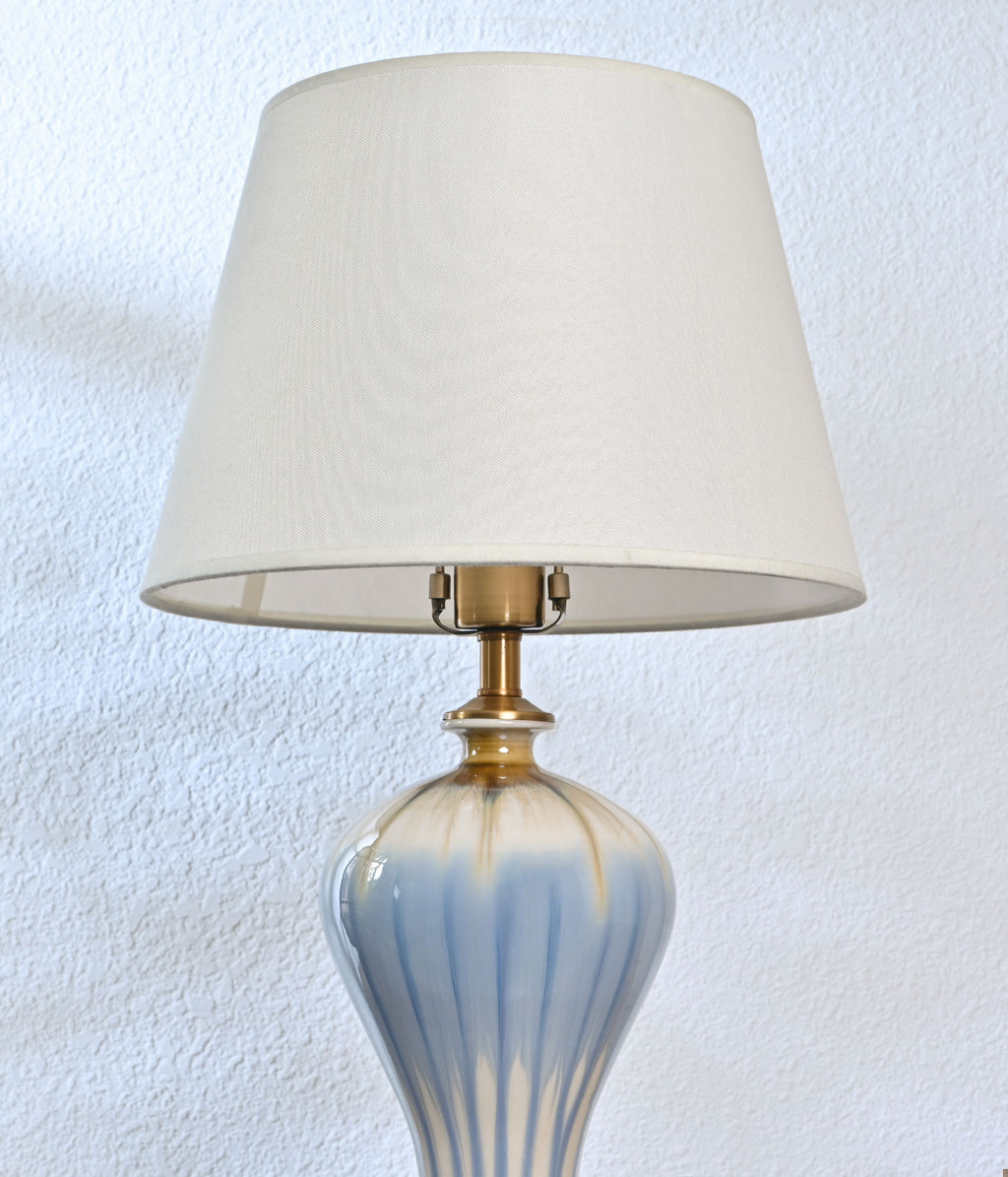 Serene Ceramic blue & gold lamp