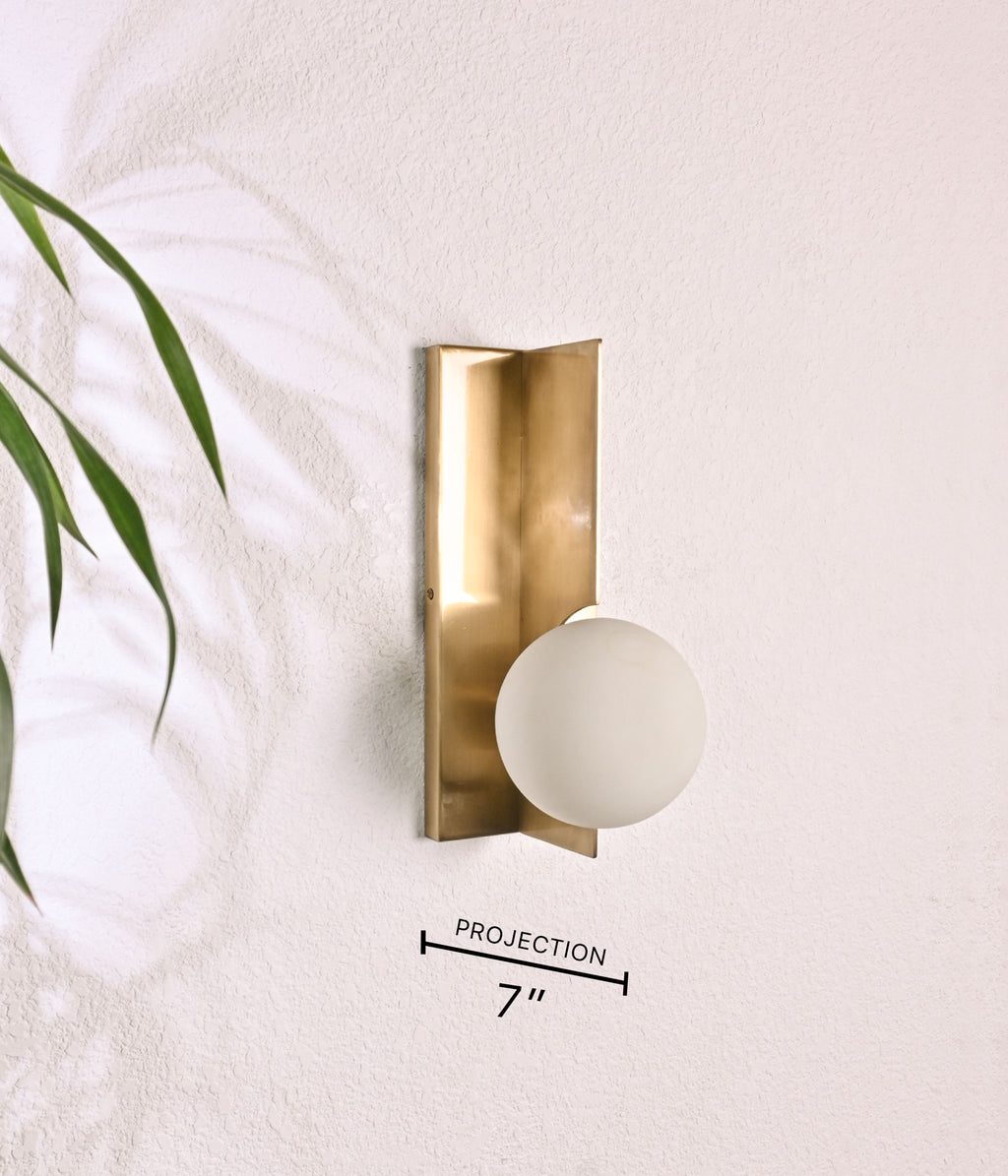Globe Radiance Brass Wall Light