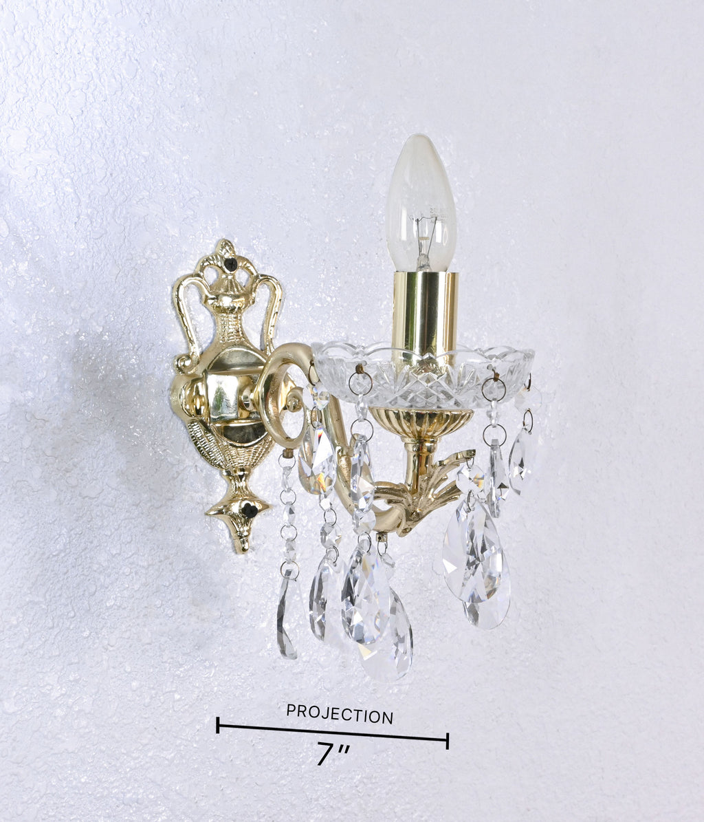 Golden Elegance Crystal Sconce