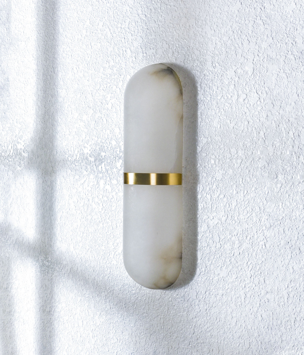 Alabaster Stone Brass Sconce